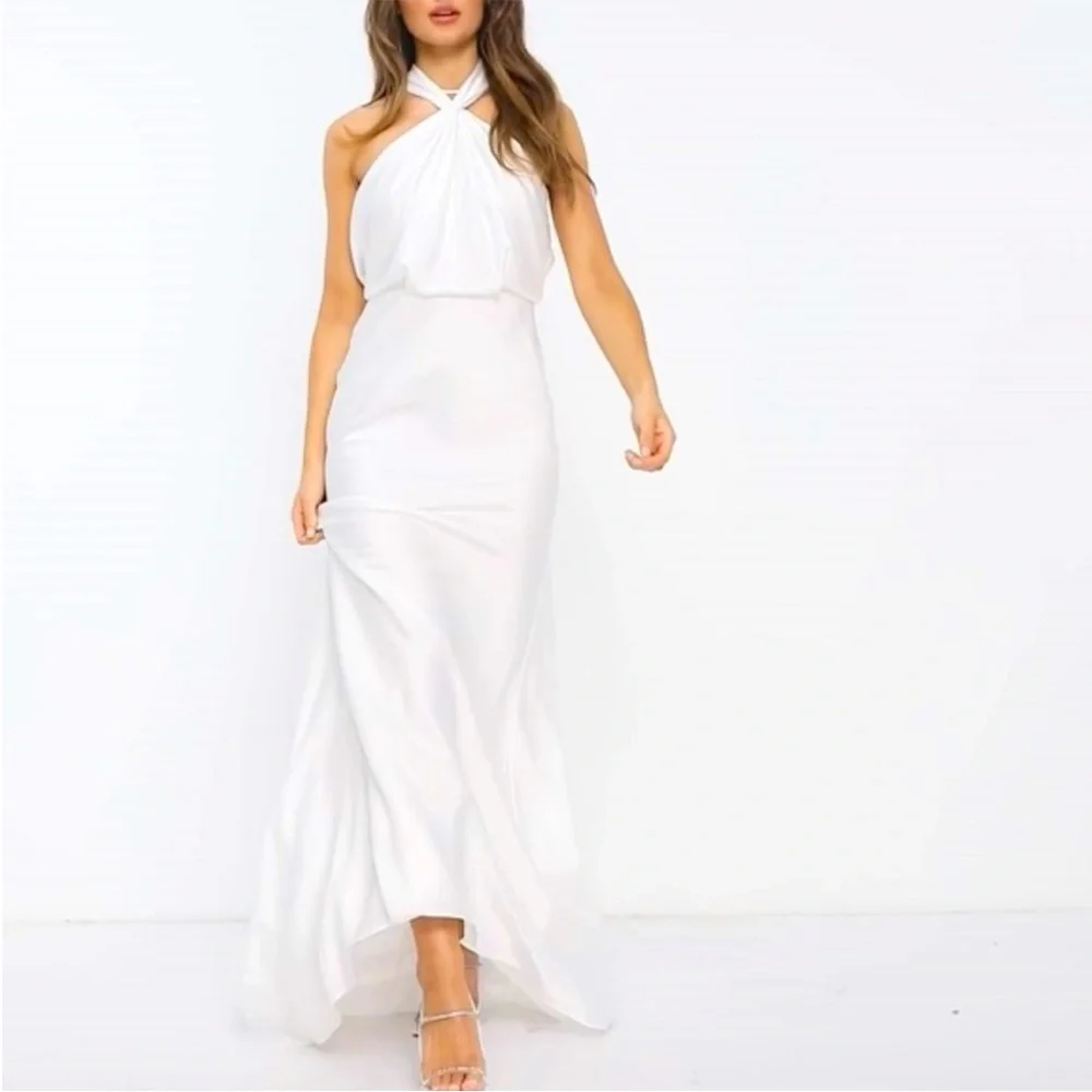ASOS Ruched Halter Neck Maxi - Picture 4 of 10